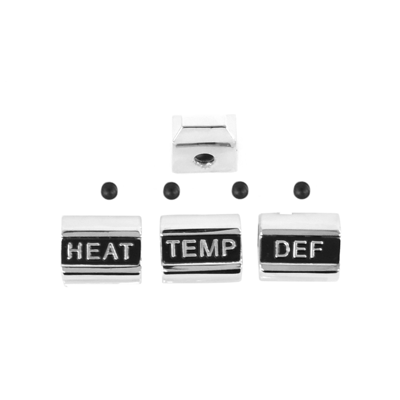 1967 Heater Dash Plate Knob Set (4pcs), w/o AC