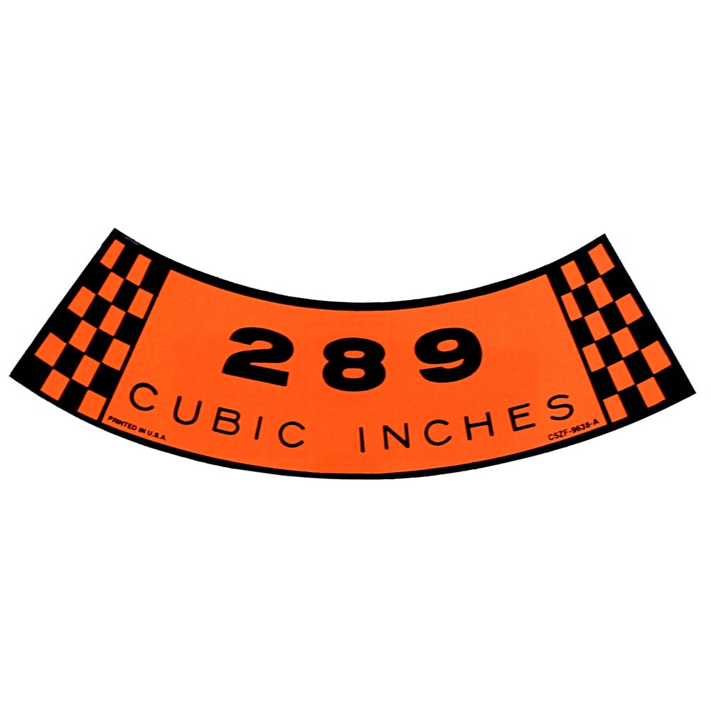 1967-68 289 Air Cleaner Decal