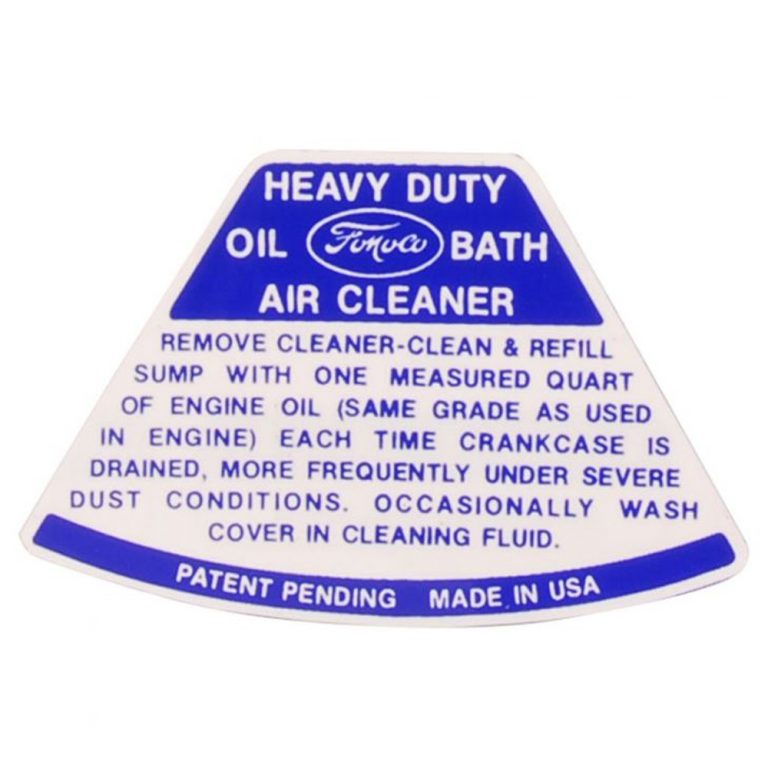 195456 OIL BATH AIR CLEANER DECAL Autoware