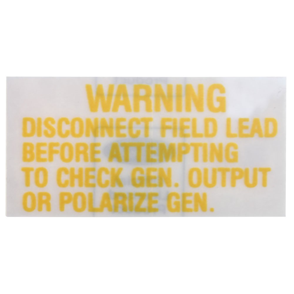 1965-66 Decal Voltage Regulator Warning