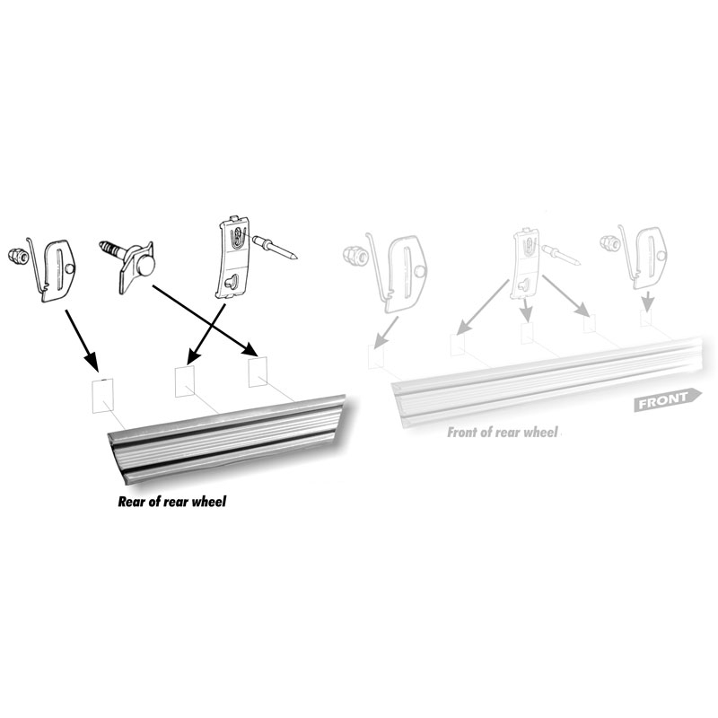1973-79 Bedside Rear Lower Moulding RH - Image 2