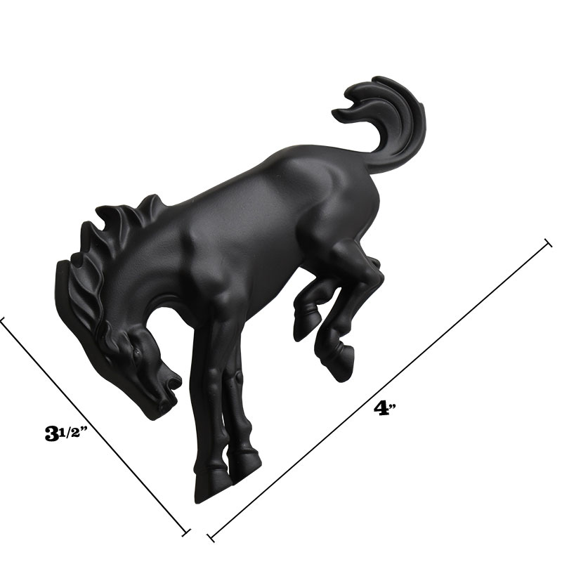 1966-96 Emblem - Bronco Horse - Satin Black - Image 2