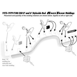 1977-79 Short Bedside Race Track Mouldings RH