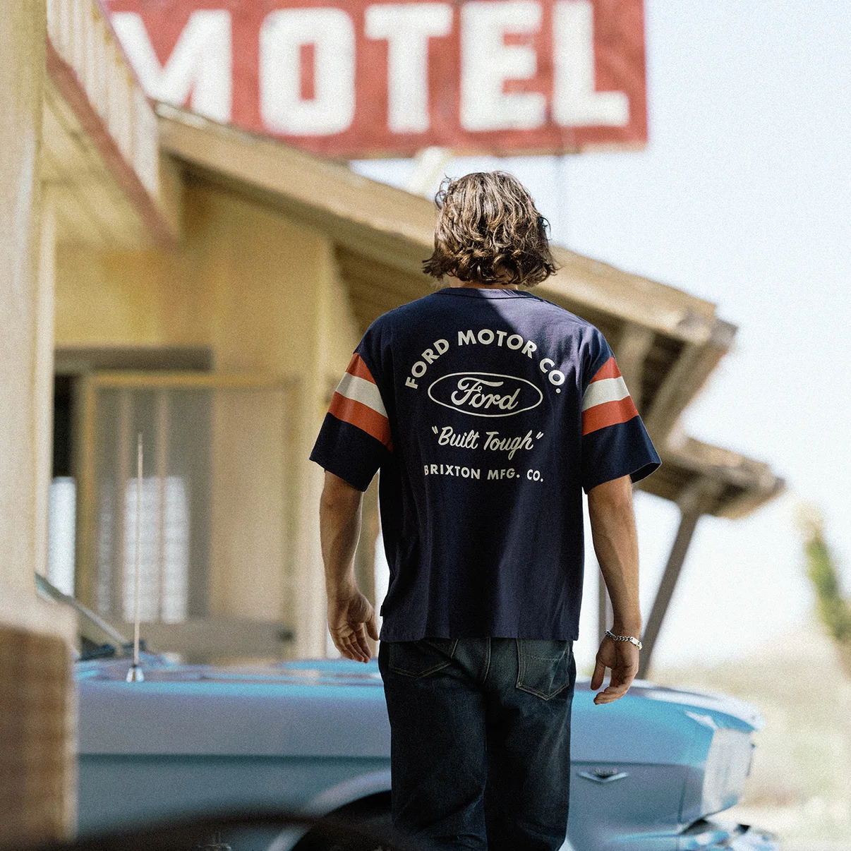 Ford x Brixton Built Tough Mens American Navy Jersey - Image 4